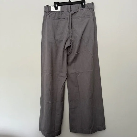 American Eagle Grey Wide Leg Trouser 6 Short NWT - Picture 3 of 5